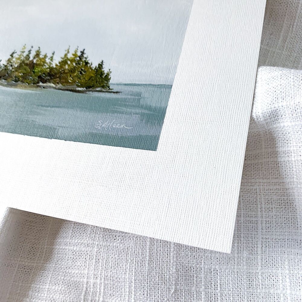 8x10 Maine Original Oil Seascape Painting Boothbay Harbor Pines Coastal Signed - Picture 3 of 8
